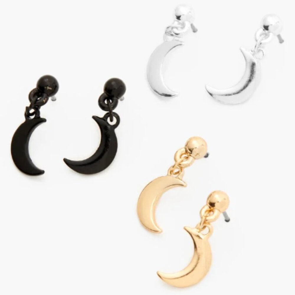 Icing Crescent Drop Earrings Set